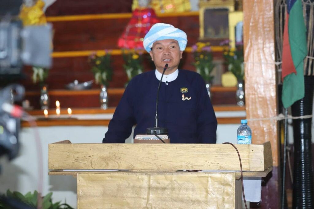 PNO) ပါတီအတွင်းရေးမှူးချုပ် ဦးခွန်သိန်းဖေနှင့်လွတ်တော်ကိုယ်စားလှယ်အဖွဲ့ ပင်လောင်း–ကလော–ရမဲသင်းနယ်စပ် အလောင်းတော်ပေါက်ဒေသရှိ ပ