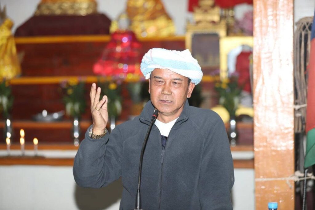 PNO) ပါတီအတွင်းရေးမှူးချုပ် ဦးခွန်သိန်းဖေနှင့်လွတ်တော်ကိုယ်စားလှယ်အဖွဲ့ ပင်လောင်း–ကလော–ရမဲသင်းနယ်စပ် အလောင်းတော်ပေါက်ဒေသရှိ ပ
